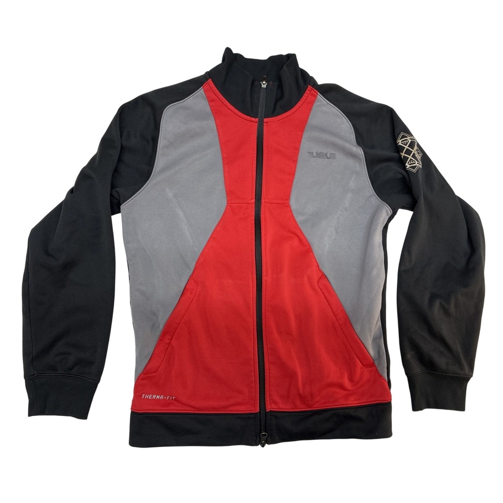 Nike LeBron James Therma-FIT Track Jacket Mens Small Red Black Grey 503052-012